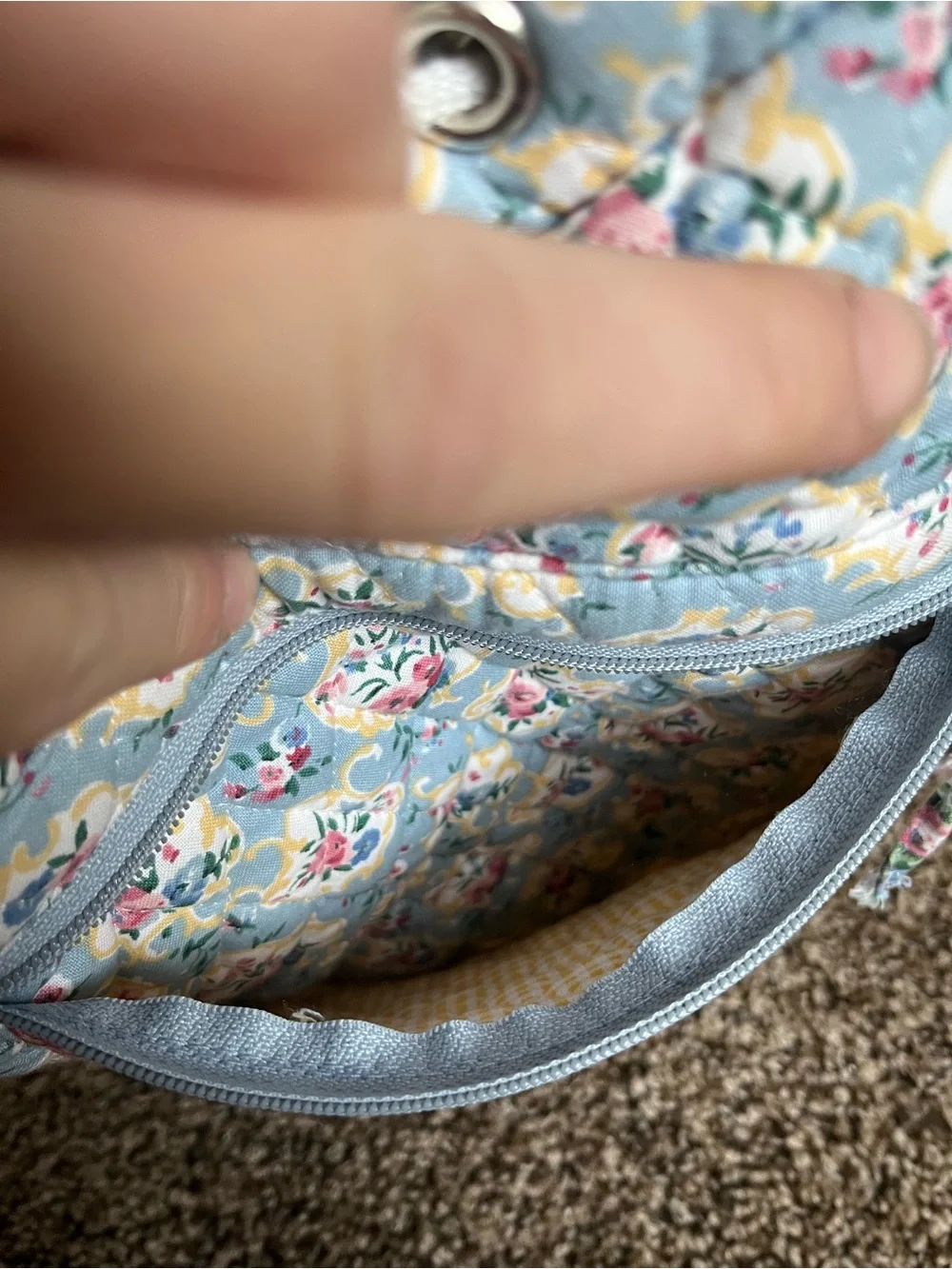 Vintage Vera Bradley Pastel Blue One-Strap Sling Bag